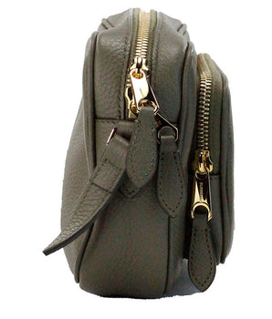 Burberry Small Branded Dark Fern Green Grainy Leather Camera Crossbody Bag