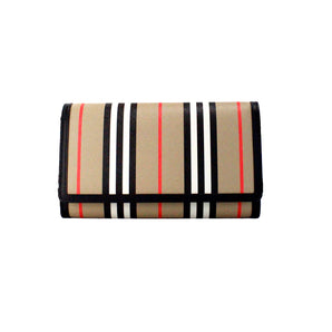 Burberry Hannah Icon Stripe Archive bolso bandolera tipo cartera de cuero electrónico negro