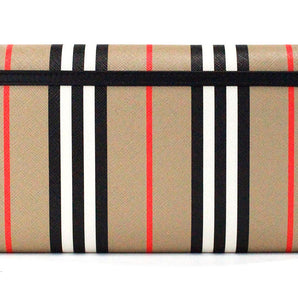 Burberry Hannah Icon Stripe Archive bolso bandolera tipo cartera de cuero electrónico negro