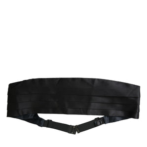 Dolce &amp; Gabbana Black Men Wide Waist Silk Belt Cummerbund