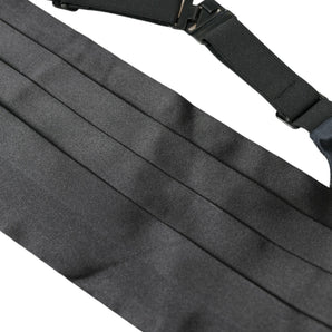 Dolce & Gabbana Black Men Wide Waist Silk Belt Cummerbund