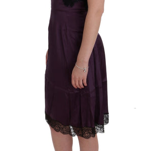 Dolce &amp; Gabbana Elegant Purple Silk Lace Shift Dress