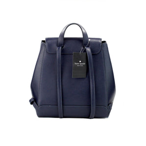 Kate Spade Madison Bolso tipo mochila mediano de cuero saffiano azul marino con solapa y hombro