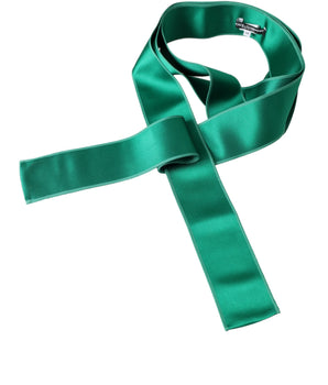 Dolce & Gabbana Green Silk Satin Waist Women Belt