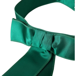 Dolce &amp; Gabbana Green Silk Satin Waist Women Belt