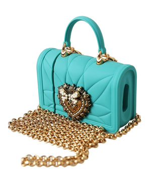 Dolce & Gabbana Turquoise Silicone Devotion Heart Cover Bag Airpods Case