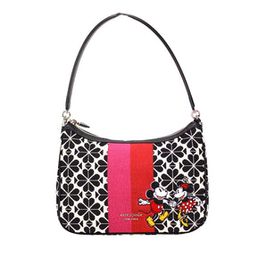 Kate Spade Disney 100 Sam Bolso de hombro pequeño de lona jacquard con flores de pala