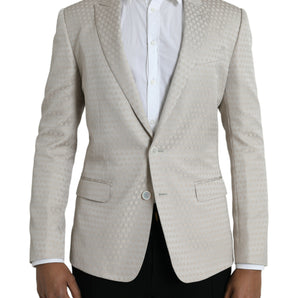 Dolce &amp; Gabbana Beige MARTINI Single Breasted Coat Blazer