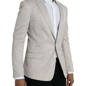 Dolce &amp; Gabbana Beige MARTINI Single Breasted Coat Blazer