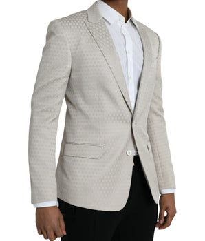 Dolce & Gabbana Beige MARTINI Single Breasted Coat Blazer