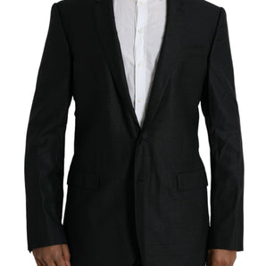 Dolce &amp; Gabbana Black Wool Notch SingleBreasted Coat Blazer