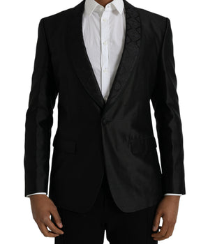 Dolce & Gabbana Black MARTINI Single Breasted Coat Blazer