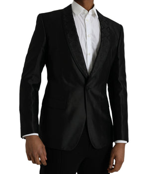 Dolce & Gabbana Black MARTINI Single Breasted Coat Blazer