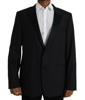 Dolce & Gabbana Blue MARTINI Single Breasted Coat Blazer