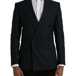 Dolce &amp; Gabbana Blazer tipo abrigo con doble botonadura SICILIA a rayas negras