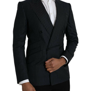 Dolce &amp; Gabbana Blazer tipo abrigo con doble botonadura SICILIA a rayas negras