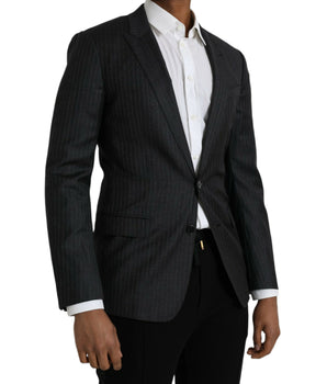 Dolce & Gabbana Black Stripe MARTINI Single Breasted Coat Blazer