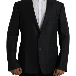 Dolce &amp; Gabbana Black Wool MARTINI Single Breasted Coat Blazer