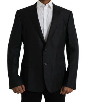 Dolce & Gabbana Black Wool MARTINI Single Breasted Coat Blazer