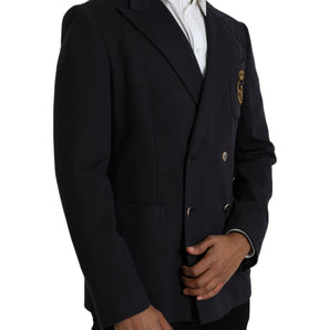 Dolce &amp; Gabbana Dark Blue Crown Bee Double Breasted Blazer