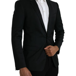 Dolce &amp; Gabbana Black Wool MARTINI Single Breasted Blazer