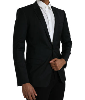 Dolce & Gabbana Black Wool MARTINI Single Breasted Blazer