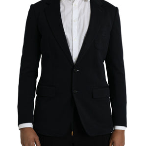 Dolce &amp; Gabbana Black Wool Notch Single Breasted Coat Blazer