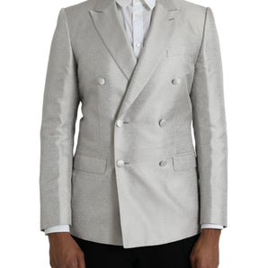 Dolce &amp; Gabbana Off White MARTINI Double Breasted Coat Blazer