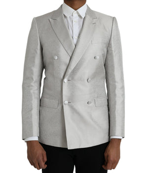 Dolce & Gabbana Off White MARTINI Double Breasted Coat Blazer