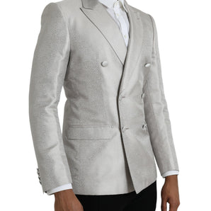 Dolce & Gabbana Off White MARTINI Double Breasted Coat Blazer