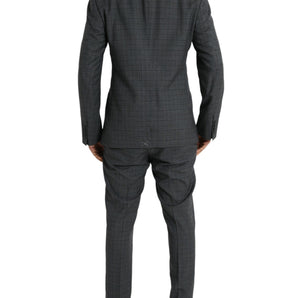 Dolce &amp; Gabbana Gray Plaid Wool MARTINI Formal 2 Piece Suit