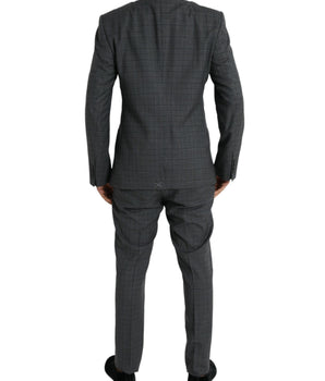 Dolce & Gabbana Gray Plaid Wool MARTINI Formal 2 Piece Suit