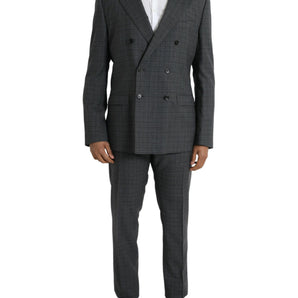 Dolce &amp; Gabbana Gray Plaid Wool MARTINI Formal 2 Piece Suit