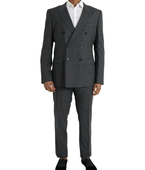 Dolce & Gabbana Gray Plaid Wool MARTINI Formal 2 Piece Suit
