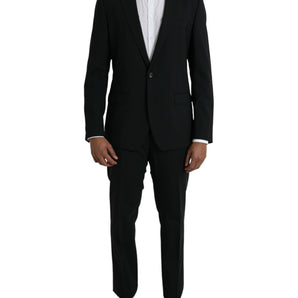 Dolce & Gabbana Black Wool MARTINI Formal 2 Piece Suit