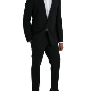 Dolce &amp; Gabbana Black Wool MARTINI Formal 2 Piece Suit