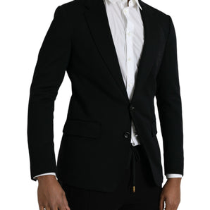 Dolce & Gabbana Black Wool 2 Piece Single Breasted Suit