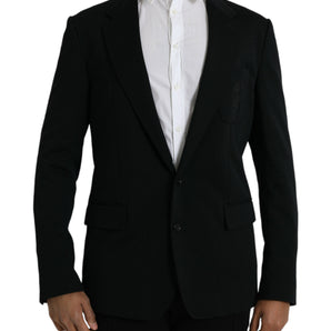 Dolce &amp; Gabbana Black Wool Single Breasted Coat Blazer