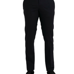 Dolce &amp; Gabbana Pantalones formales de corte slim de lana azul oscuro