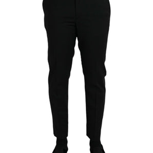 Dolce & Gabbana Black Wool SlimFit Dress Formal Pants