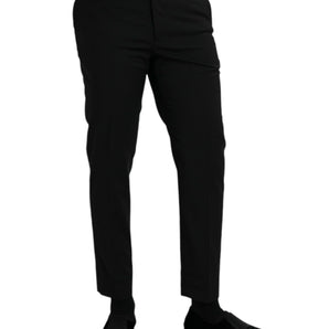 Dolce & Gabbana Black Wool SlimFit Dress Formal Pants