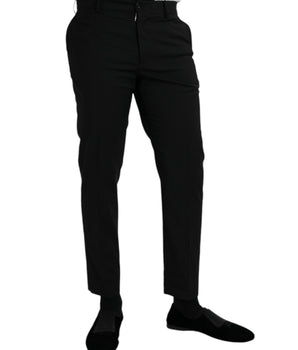 Dolce & Gabbana Black Wool SlimFit Dress Formal Pants