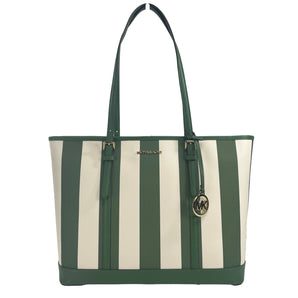 Michael Kors Jet Set Travel Large TZ Shoulder PVC Tote Bag Purse Fern Green