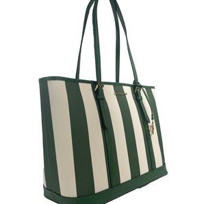 Michael Kors Jet Set Travel Large TZ Hombro Bolso Tote De PVC Monedero Verde Helecho