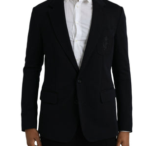 Dolce &amp; Gabbana Black Wool Single Breasted Coat Blazer