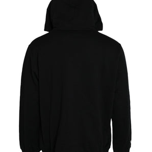 Dolce &amp; Gabbana Black Cotton Hooded Sweatshirt Sweater