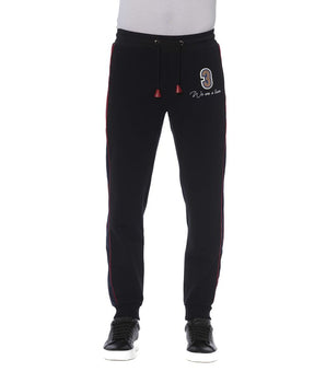 Trussardi Black Cotton Men Sports Pants