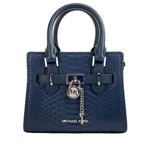 Michael Kors Bolso bandolera Hamilton XS azul marino con diseño de serpiente