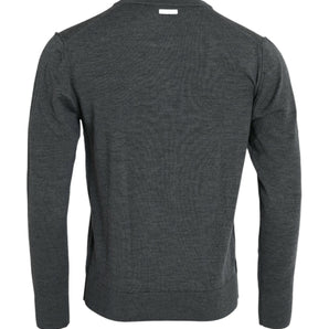 Dolce & Gabbana Dark Gray Wool Crew Neck Pullover Sweater