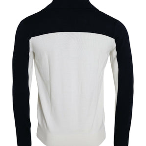 Dolce &amp; Gabbana White Black SICILY Henley Shirt Pullover Sweater